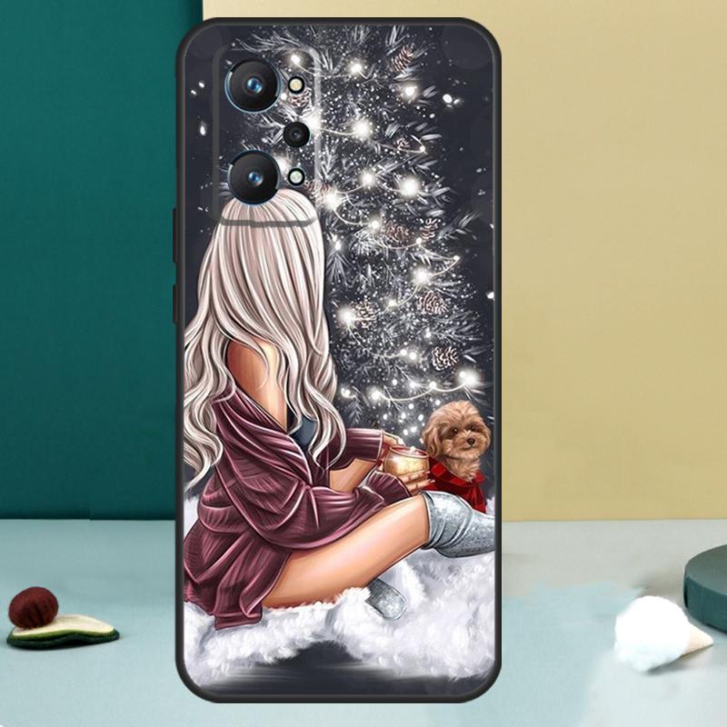 Fashion Girl Merry Christmas For OPPO Realme C33 C55 C35 C31 C30 C21Y C25 C11 C15 GT Neo 5 3T 2T 8 9 10 11 Pro Plus Case
