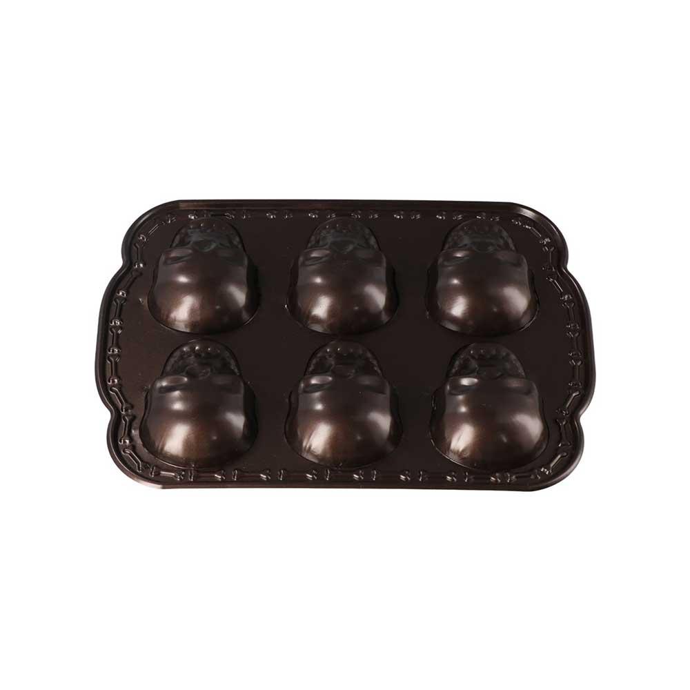 6 Grids Skull Baking Cake Mold Metal Baking Pan Halloween Decor Halloween Skull Cake Pan  Homemade