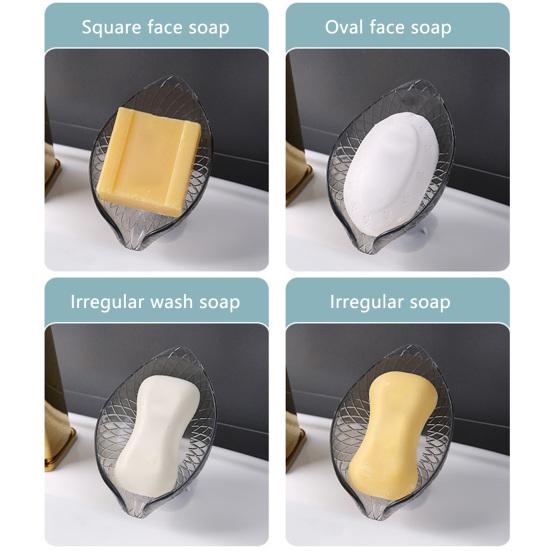 Punch-free Soap Box Stain-proof Unique Creative Leaf-shaped Soap Dish Bathroom Accessories