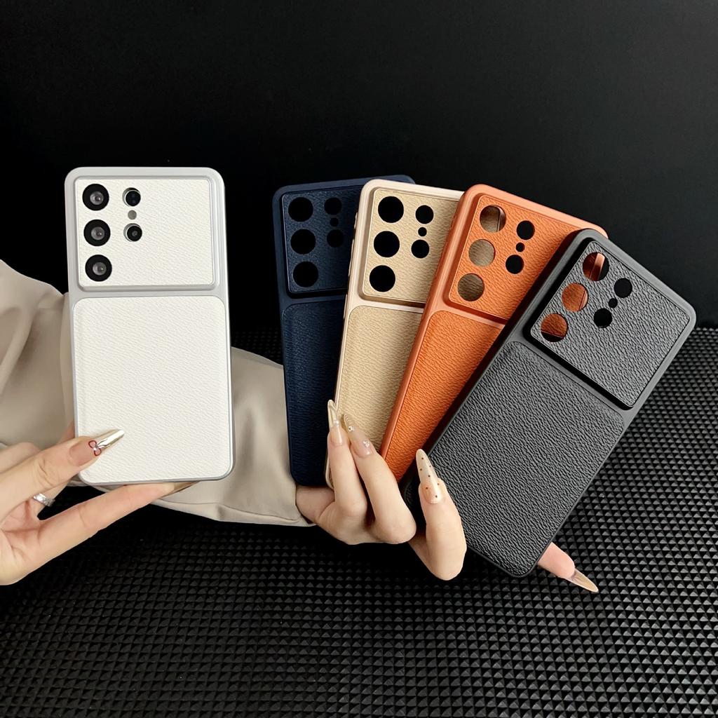 The new Samsung S26Ultra imitation original second change mobile phone case is suitable for S25plus high-end leather pattern S24 all-inclusive.