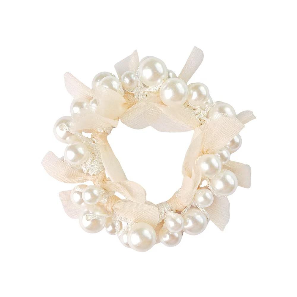 Temperament Imitation Pearl Headdress Bracelet Dual-Purpose Beaded Hair Rope Sweet High-End Hair Accessories Women'S Headdress
