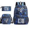 Large Capacity Schoolbag with Shoulder Strap; Student Three-piece Pencil Case Set