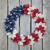 Independence Day Wreath for Front Door America Flag Patriotic Wreath 4th of July Patriotic Garland Home Office Wall