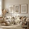 3 stuks Frameloze Neutrale Boheemse Varen Prints, Minimalistische Abstracte Plant Canvas Decoratie, Woonkamer Slaapkamer Wandkunst Decoratie