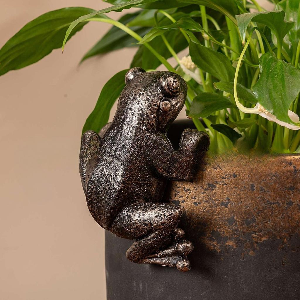 Vintage Bronze Harz Klettertiere Statue Blumentopf und Vase Hugger Miniatur Feengarten Dekoration Harzkunst Handwerk Dekorationen