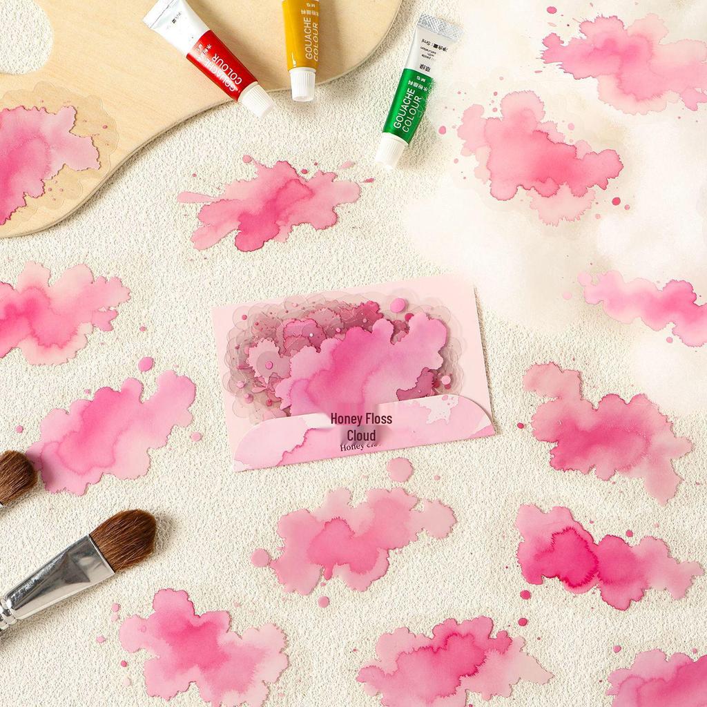 Cloud Dye Sky Light Watercolor Sticker Pack: 6 Blended Cloud Themes for Journals