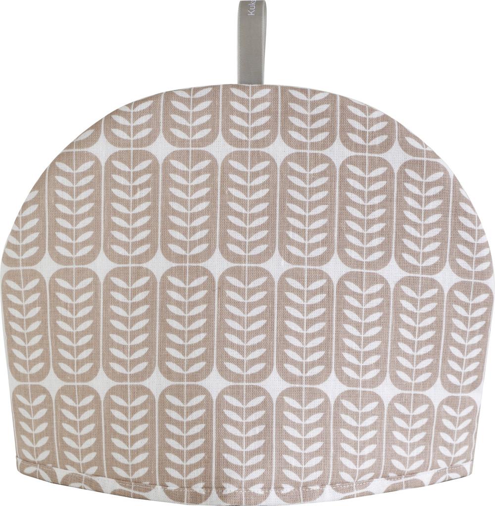 Rene-Dieu Kukshome Tea Cosey, Leaf/Greige, 25 x 14 x 6 cm, 36400041