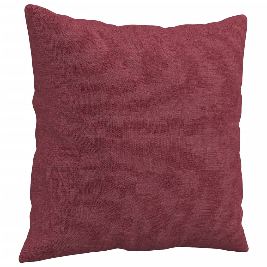 3 Piece Sofa Set with Cushions Wine Red Fabric