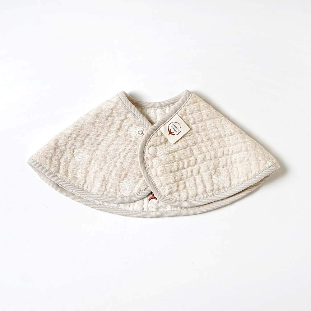 10mois Hoppetta Fluffy Musselin Lätzchen BATON guri Greige 20211000 (Dimowa) - (6-lagige Gaze) (Lätzchen-Stab)