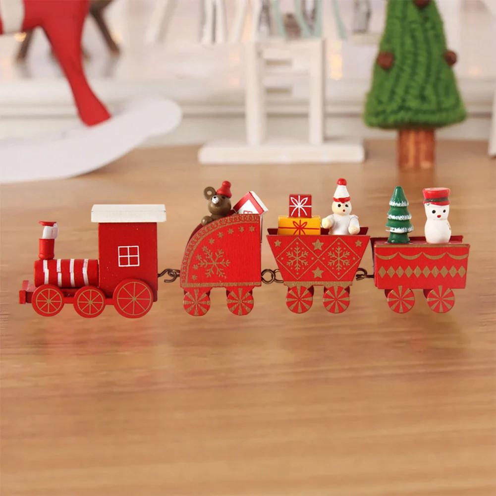 Wooden Christmas Train Decorations Santa Claus/Snowman/Bear Decorations Party