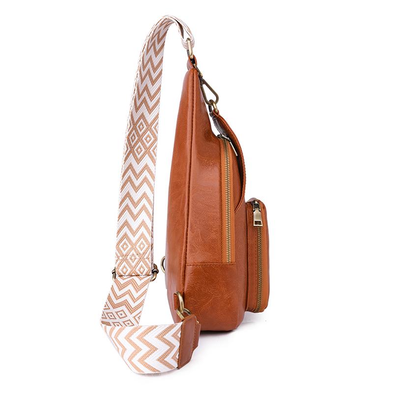 Soft Leather Chest Bag Vintage Fashion Women's Bags Crossbody Bag Backpack
