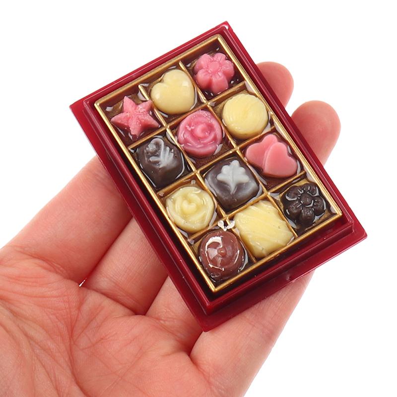 Dollhouse Chocolate Gift Box Toy Model Miniature Props Simulation Toy