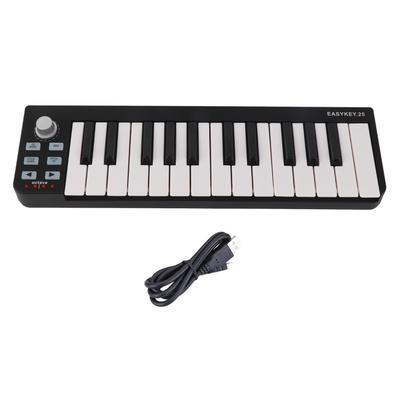 Taşınabilir MIDI Klavye Kontrolcüsü Mini 25 Tuş USB MIDI Kontrolcüsü Win 11 10 8 7 için Vista için OS X için