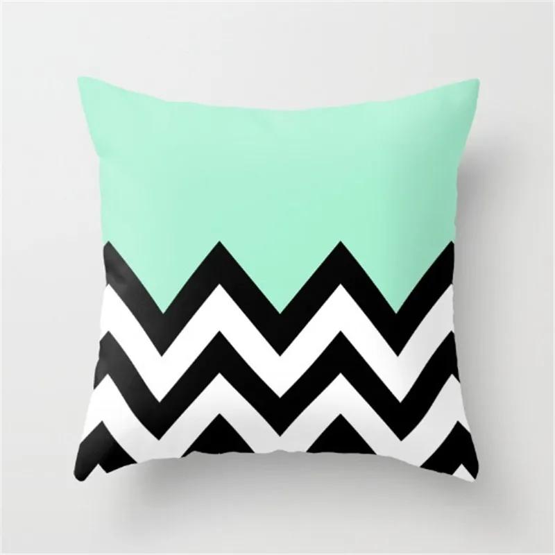 New 45X45Cm Blue Green Geometric Cushion Cover For Sofa Home Decor Polyester Cotton Throw Pillow Case Marble Texture Pillowcase