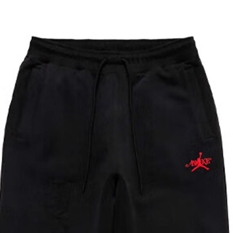 Jordan SS24 Letter Logo Embroidered Drawstring Casual Cuffed Knit Sports Pants Men bottoms Black FQ5446-010