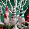 3-Piece Christmas Gnome Plush Santa Doll Knit Fabric Christmas Tree Hanging Ornaments Gnomes Elf Decorations Gifts New Year