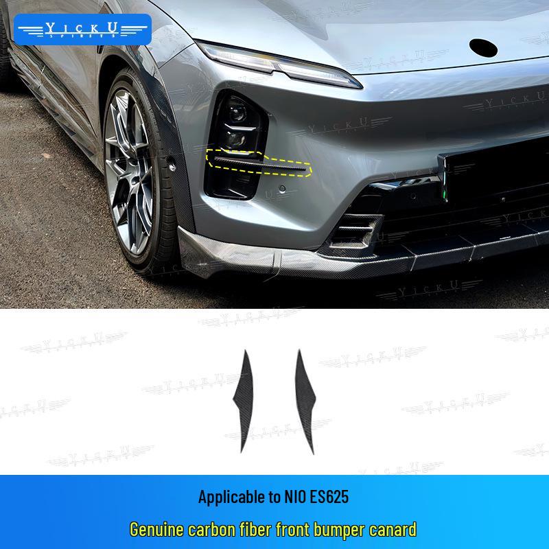 Compatible with NIO EC6: Modified Pluto Style Front Lip, Rear Lip, Top Wing, Tail Wing, Wind Deflector, Fender Trim, and Mirror Cover Kit.