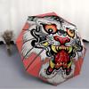 1pc Tiger Face Automatic Open/Close Umbrella, Portable Folding Umbrella for Travel, Themed Events, It is suitable as a gift for various festivals, Out