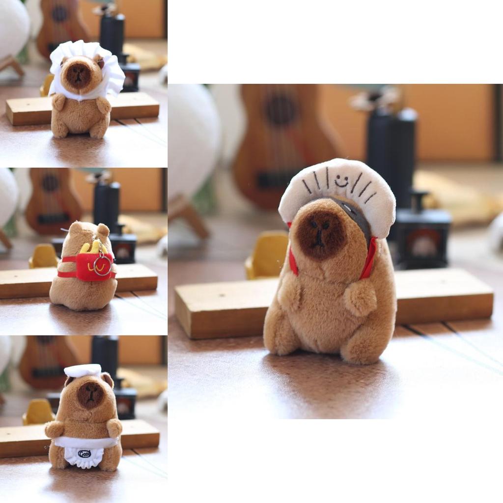 Capybara Plush Keychain Stuffed Animal With Pp Cotton Ultra Soft Short Plush Backpack Charm Gift For Kids