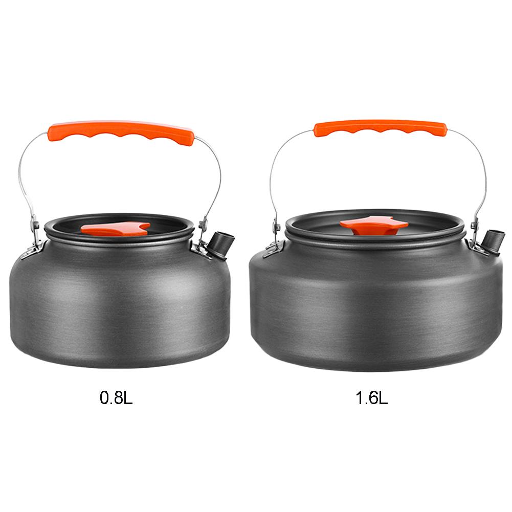 0,8/1,6L Camping-Teekessel Leichter Wasserkocher Multifunktionaler Teekessel Tragbare Camping-Teekanne zum Angeln Bergsteigen