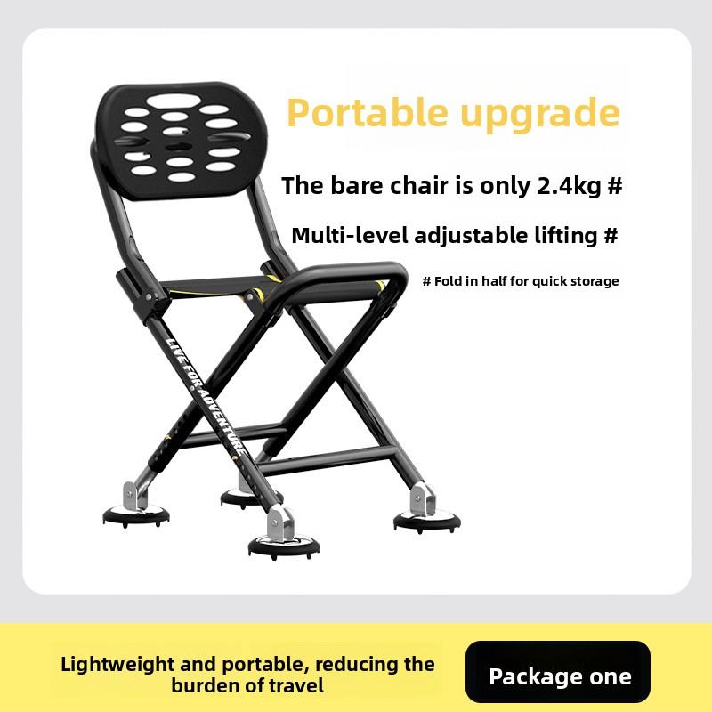 Metal Portable Fishing Chair Multi-Functional Knight Style Folding Stool Lightweight for Outdoor Fishing Camping