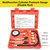 Cylinder Pressure Tester Kit 0‑300 PSI Compression Gauge for Car Motorcycle Brass Adapters Quick Release Dual Units