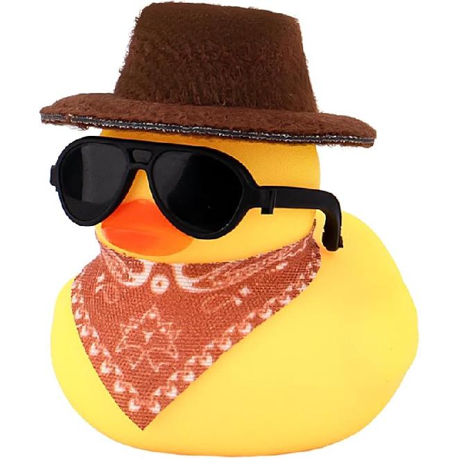 Wonuu Rubber Duck Car Ornaments Yellow Duck Car Dashboard Decorations with Propeller Helmet for Christmas Decor and Home Decorations for Adults