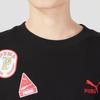 Puma Letter Logo Print Crew Neck Short Sleeve T-Shirt Unisex Tops Black 623251-01