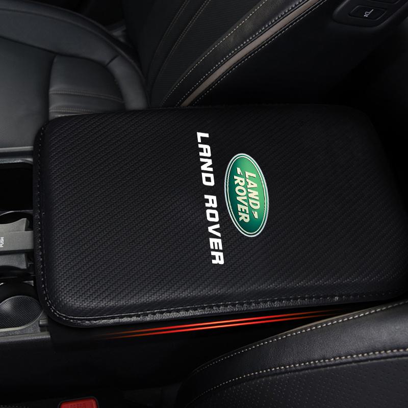 Carbon Fiber Leather Car Console Box Pad Car Armrest Cushion Cover for Land Rover Range Rover Defender Freelander Discovery 1 2 Evoque Rover L322 L405