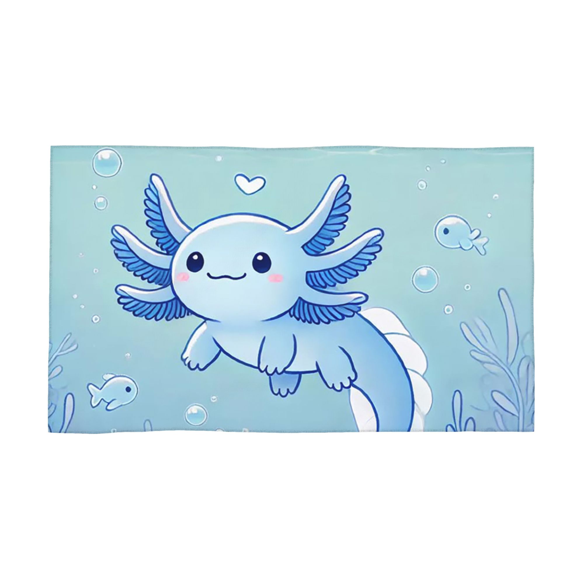

Cute Axolotl Soft Face Towel Quick Dry Pool Bath Cotton Towels Breathable W30*H60(CM)