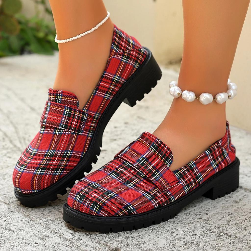 Fashion Women Sneakers New Women Round Toe Student New Lolita Shoes Comfortable Sneakers Women Vintage Platform Plaid Mary Jane Shoes