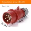 1pcs Industry Plug And Socket Connectors Surface And Concealed Installation 3 4 5 Hole Core 16 A 32A Waterproof Two Three-Phase