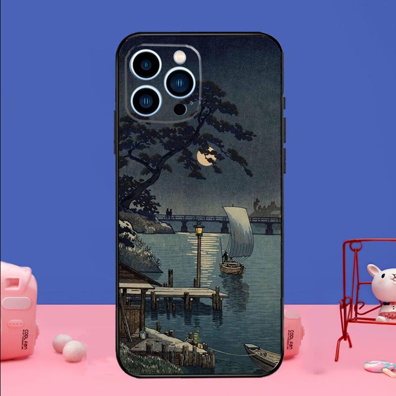 

Japanese Style Ukiyo-e Art Phone Case For iPhone 16 15 14 13 12 11 Pro Max 12 13 mini XR 15 16 Plus 16e Bumper Cover iPhone 14 Pro