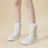 White snow boots women's new winter warm thick-soled piled thickened short boots plush thin non-slip cotton boots