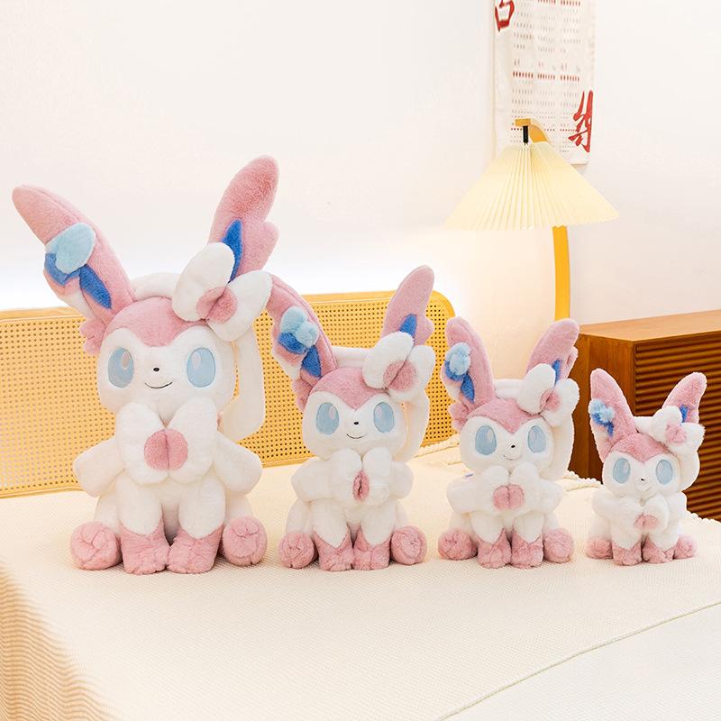 40/80cm Cartoon Large Sylveon Glaceon Plush Toys Pillow Doll Cute Ornament Stuffed Plushie Eevee Gift for Kids