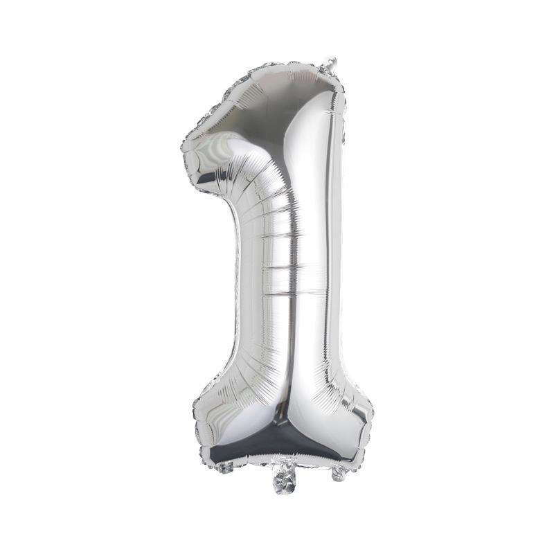 32-Inch Body Shaping Numeric Balloons - Gold & Silver, Floating Birthday & Celebration Decor