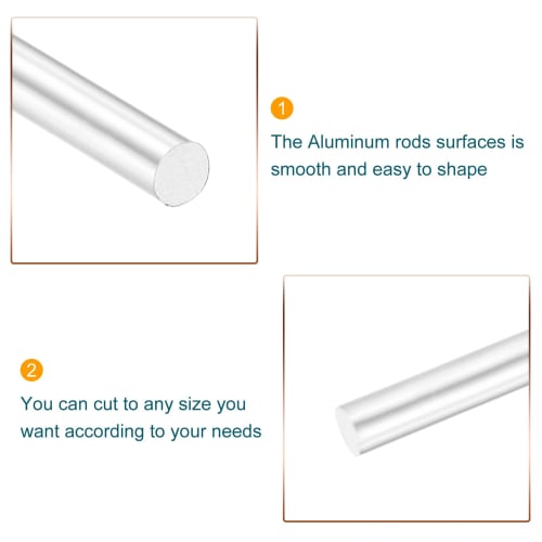 uxcell Aluminum Round Bar, 6061 Aluminum Rod, 16mm Diameter, 300mm Long, Lathe Solid Rod, Metal Rod for RC Aircraft Model Cars, DIY Crafts, 1 Piece