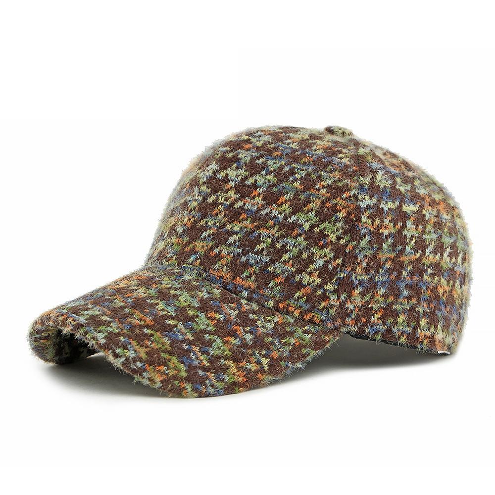 

Autumn Winter Baseball Cap Houndstooth Ethnic Style Cap for Unisex