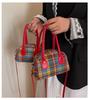Women's bag 2025 new trendy retro color matching foreign style niche handbag fashion plaid shoulder messenger bag niche