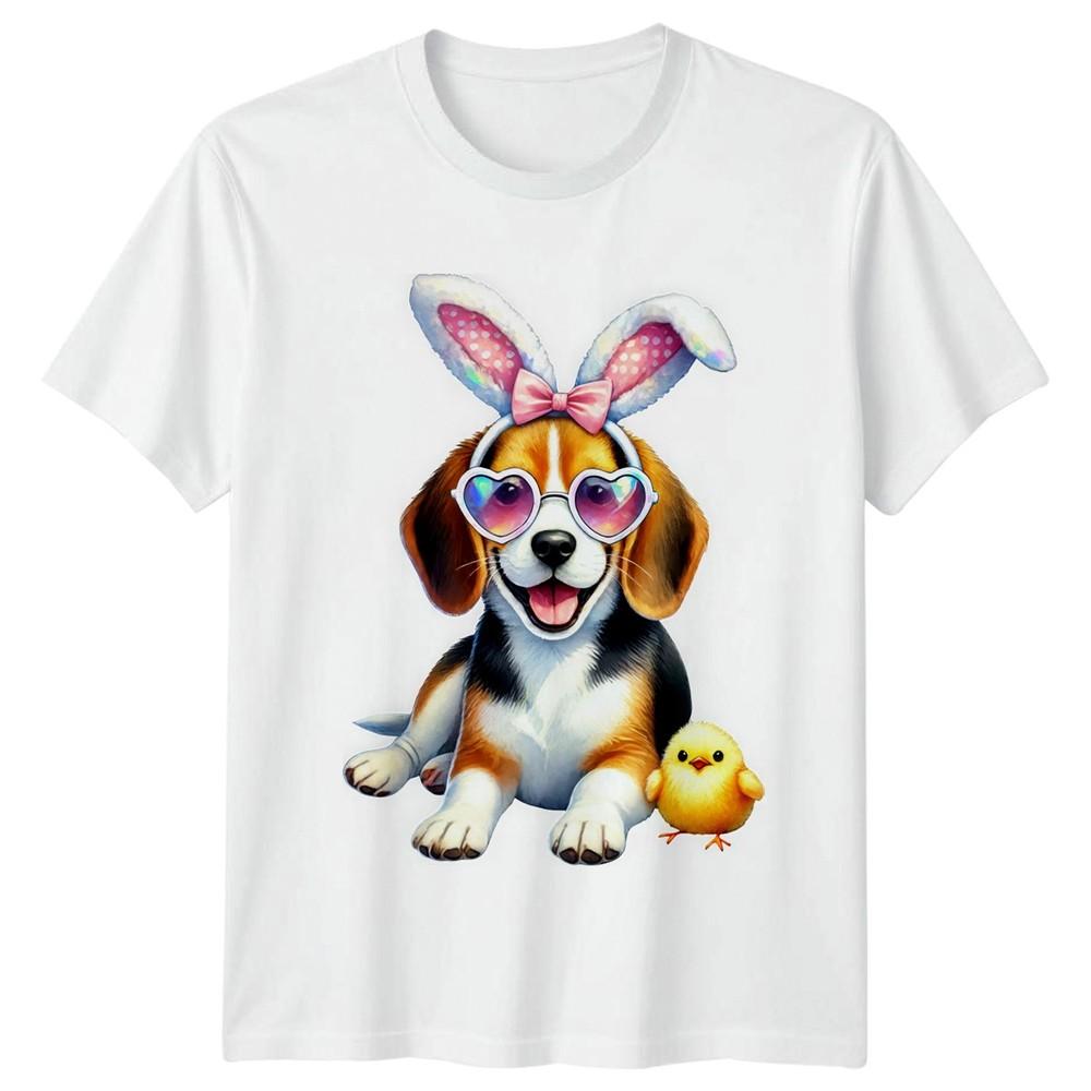 Beagle Puppy Wearing Bunny Ears And Unisexs TShirt Beagle Dog Easter Animal S