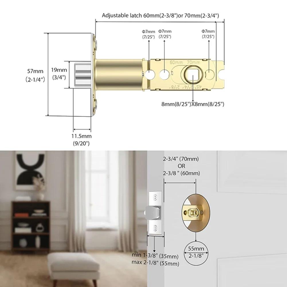 Bathroom Door Lock Body Single Tongue Lock Bolt Door Lock Hardware 45 Degrees 60-70 Adjustable Interior Door Latch Tubular