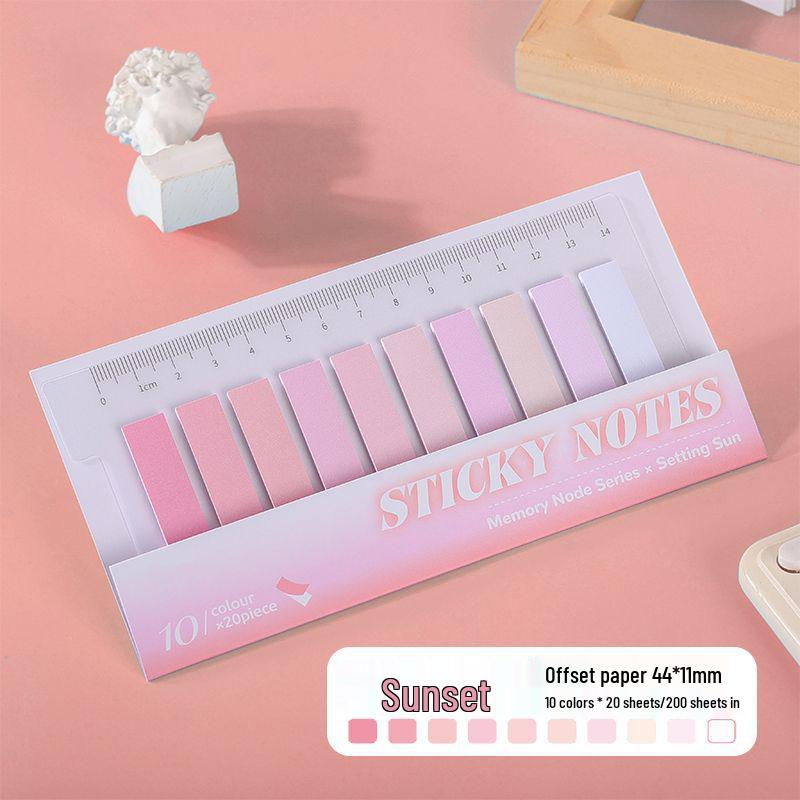 

Ten-Color Gradient Morandi Index Tab Stickers for Bookmarks and Labels 10 colors * 20 sheets/200 sheets total