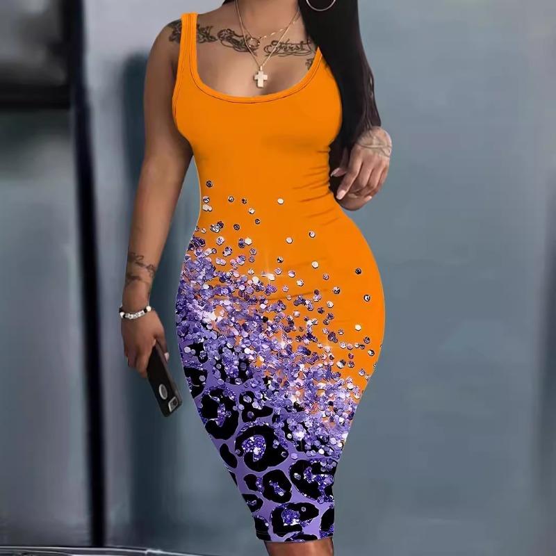 Летнее женское модное сексуальное платье с запахом и принтом — фото 3