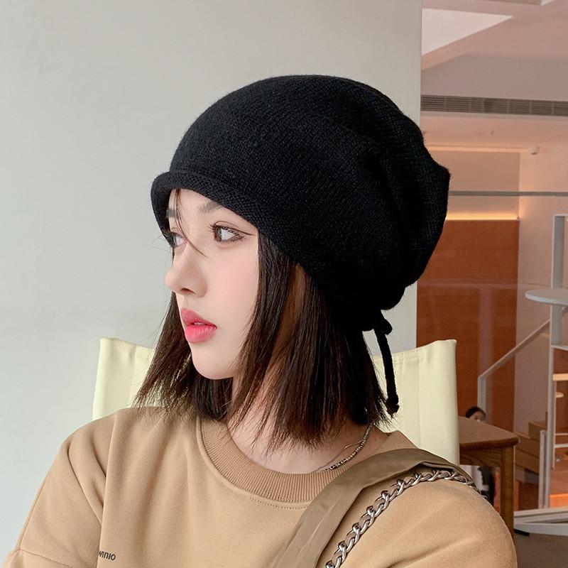 Knitted Winter Hat For Women With Drawstring Ear Flap Warmth Comfort