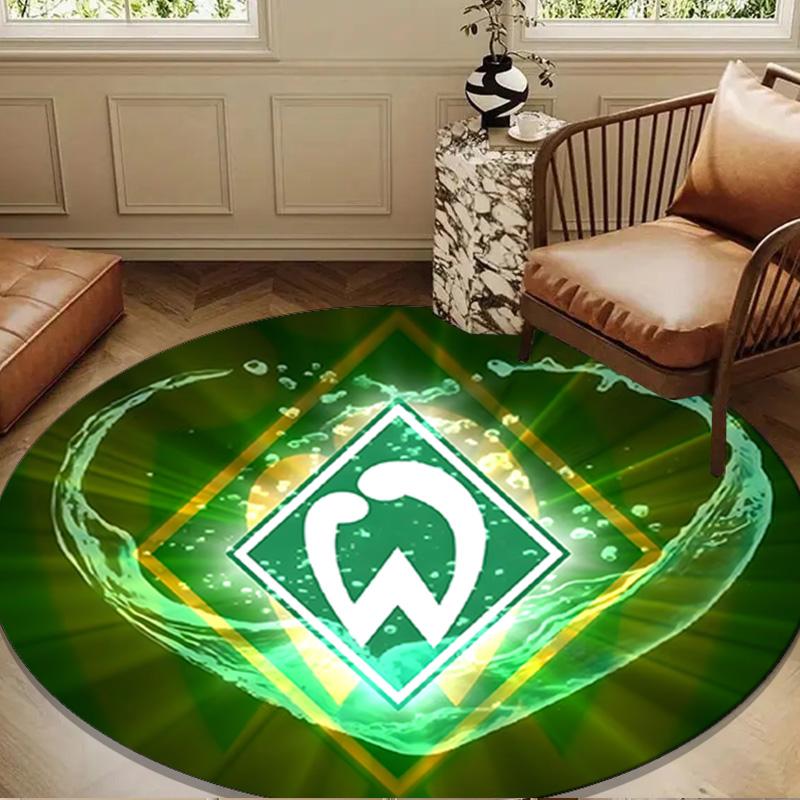 Grünes Werder-Symbol Runde Matte Heimdeko, Stuhlmatte Für Wohnzimmer, Schlafzimmer, Fußmatte Heimdeko Geburtstagsgeschenk Weihnachtsgeschenke