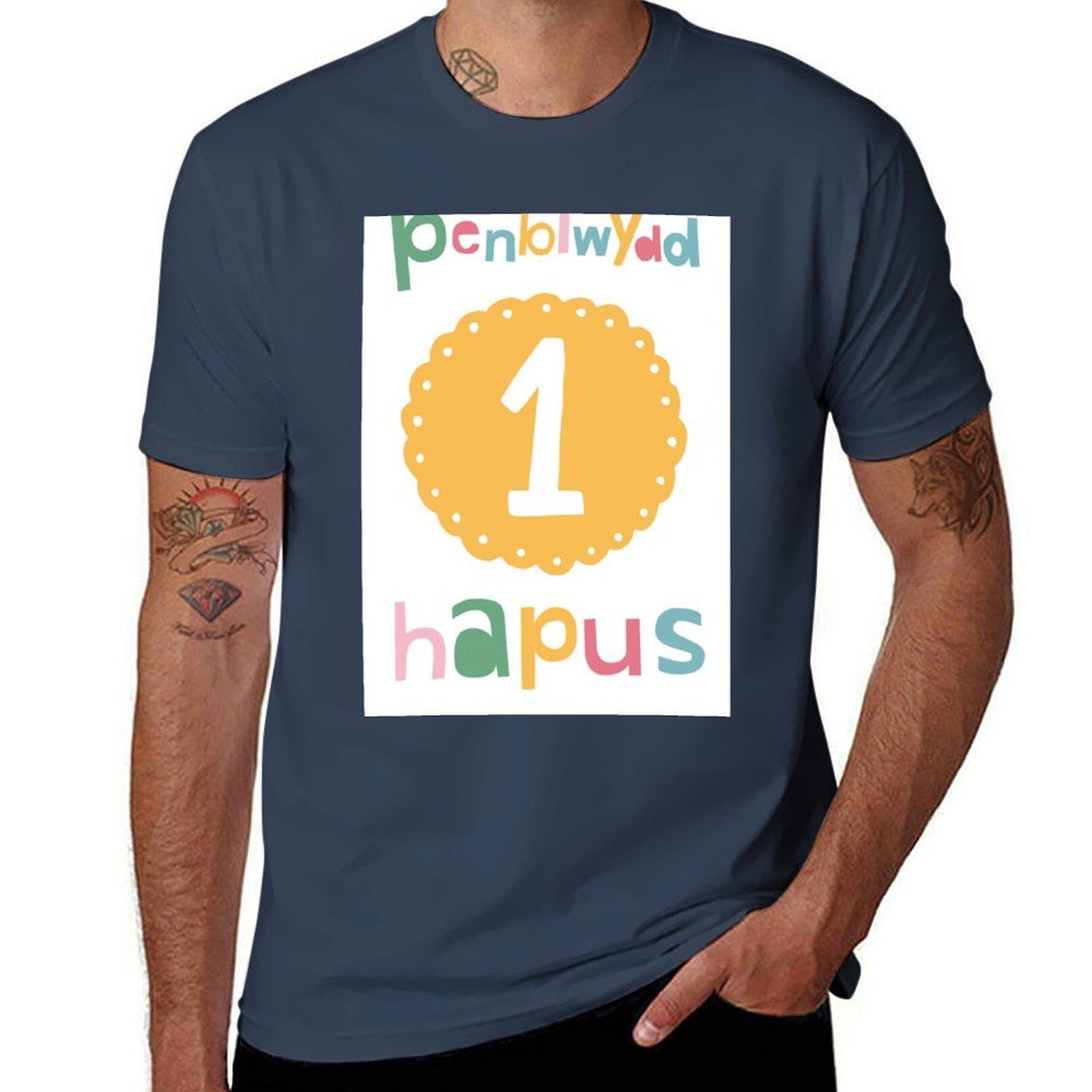 Penblwydd Hapus  Un  Welsh Happy Birthday First Birthday TShirt cotton t shirt man t shirt personalised TShirt S