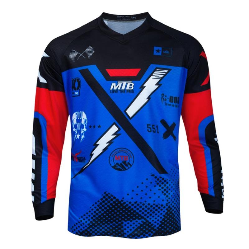 Motocross-Shirt Langarm-Downhill-Trikot Offroad-Fahrrad-Renn-T-Shirt Quick Dry Radfahren Enduro Polera Mtb Racing Jersey