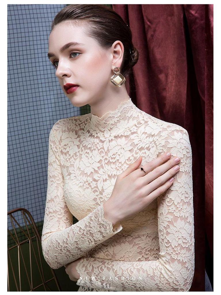 Women's High-Neck Silk Base Layer Top - Slim Fit, Plus Velvet, Thickened, Stylish Body Shaping for Autumn and Winter.