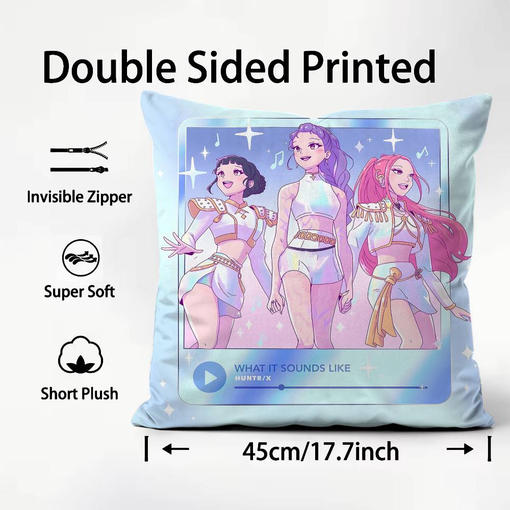 KPop Demon H-Hunters Pop Pillow Case Good Printing Pillowcase Living Room Sofa Cushion Cover Bedroom Room Decor