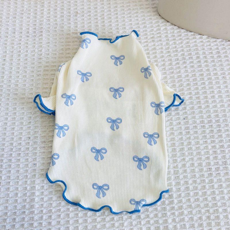 Spring, Summer and Autumn Printed New Bottom Cat Cute Small Dog Pet Puppy Home Vest